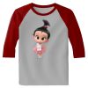 Raglan 3/4 Roundneck Shirt (Gray Body) Thumbnail