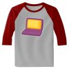 Raglan 3/4 Roundneck Shirt (Gray Body) Thumbnail