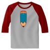 Raglan 3/4 Roundneck Shirt (Gray Body) Thumbnail