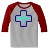 Raglan 3/4 Roundneck Shirt (Gray Body) Thumbnail