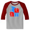 Raglan 3/4 Roundneck Shirt (Gray Body) Thumbnail